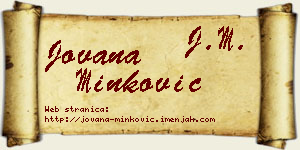 Jovana Minković vizit kartica